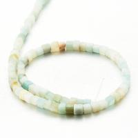 Miçangas de Amazonita, Praça, polido, DIY, branco, 4x4mm, 86PCs/Strand, vendido por Strand