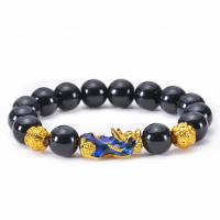 Gemstone Bracciali, lega in zinco, with Obsidian, gioielli di moda & stili diversi per la scelta, nessuno, Venduto da filo