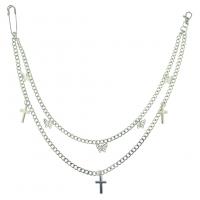 Zinc Alloy taille keten, silver plated, uniseks, nikkel, lood en cadmium vrij, Per verkocht 25.5 inch Strand