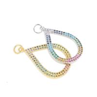 Cubique Pendentif en laiton zircon pavent, larme, Placage, DIY & pavé de micro zircon, plus de couleurs à choisir, 25*16*1mm, 10PC/lot, Vendu par lot