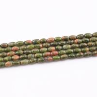 Unakite grânulos, Flores verdes, Lágrima, polido, DIY, 4x6mm, vendido por Strand