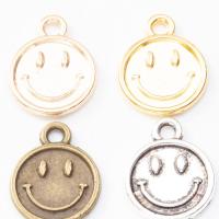 Zinc Alloy Pendler, smilende ansigt, forgyldt, du kan DIY, flere farver til valg, nikkel, bly & cadmium fri, 17x13x2mm, Solgt af PC