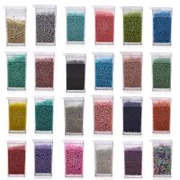 Kleursolide glazen Seed beads, Glas, Ronde, gepolijst, DIY, meer kleuren voor de keuze, 2mm, Verkocht door box