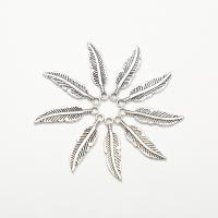 Zinc Alloy Leaf Pendants DIY silver color Sold By Bag