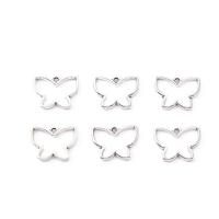 Pendentifs en alliage de zinc, papillon, DIY, argent, 50PC/sac, Vendu par sac