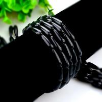 Black Stone Beads, Traan, gepolijst, DIY, 6x16mm, Verkocht door Strand