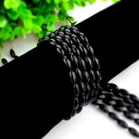 Black Stone Beads, Drum, gepolijst, DIY, zwart, 5x12mm, Verkocht door Strand