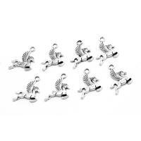 Pendentifs animaux en alliage de zinc, cheval, Placage, DIY, argent, 17*12*1mm, 500sol/sac, Vendu par sac