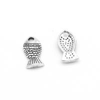 Pendentifs en alliage de zinc, poisson, Placage, DIY, argent, 13*7*2mm, Trou:Environ 2mm, 500sol/sac, Vendu par sac