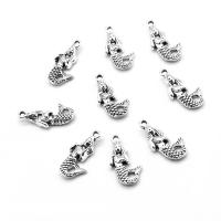 Pendentifs en alliage de zinc, sirène, Placage, DIY, argent, 22*11*4mm, Trou:Environ 2mm, 500sol/sac, Vendu par sac