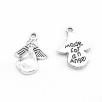 Pendentifs en alliage de zinc, fille, Placage, DIY, argent, 17*13*2mm, Trou:Environ 1mm, 500sol/sac, Vendu par sac