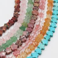 Mišrios Gemstone beads, Natūralus akmuo, Žvaigždė, Pasidaryk pats & įvairios medžiagos pasirinkimas, daugiau spalvų pasirinkimas, 6mm, 10kompiuteriai/Krepšys, Pardavė Krepšys