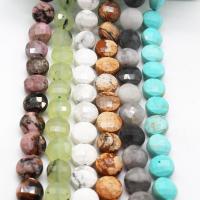 Mixed Gemstone Beads Natural Stone Flat Round DIY  & faceted Sold By Strand