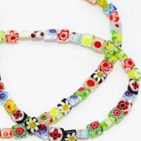 Millefiori Slice Lampwork Beads Round stoving varnish DIY mixed colors Sold By Strand