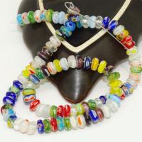 Millefiori Slice Lampwork Beads Flat Round DIY mixed colors Approx Sold By Strand