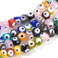 Evil Eye Χάντρες Lampwork, Γυάλινα, Ματάκια, DIY & διαφορετικό μέγεθος για την επιλογή, περισσότερα χρώματα για την επιλογή, Sold Per Περίπου 38 cm Strand