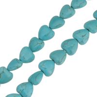 Perles turquoises, turquoise synthétique, coeur, normes différentes pour le choix, bleu, Trou:Environ 1.5mm, Longueur Environ 16 pouce, 10Strandstoron/lot, Vendu par lot