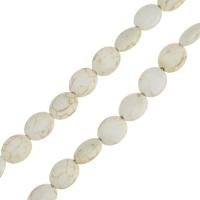 Grânulos de turquesas, Turquesa sintética, Oval, tamanho diferente para a escolha, branco, Buraco:Aprox 1mm, comprimento Aprox 16 inchaltura, 10vertentespraia/Lot, Aprox 41PCs/Strand, vendido por Lot