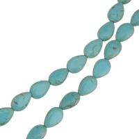 Χάντρες Turquoise, Συνθετικό Τυρκουάζ, Teardrop, μπλε, 10x14mm, Τρύπα:Περίπου 1.5mm, 10Σκέλη/Παρτίδα, Sold Με Παρτίδα