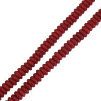 Grânulos de turquesas, Turquesa sintética, ábaco, polido, vermelho, 3x8x8mm, Buraco:Aprox 1.5mm, comprimento Aprox 16 inchaltura, 10vertentespraia/Lot, Aprox 123PCs/Strand, vendido por Lot