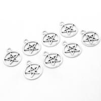 Pendentifs en alliage de zinc, Rond, Placage, DIY, argent, 25*20*1mm, Trou:Environ 3mm, 500sol/sac, Vendu par sac