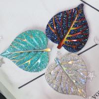 Mode Hars Cabochons, Resin Strass, Blad, DIY, meer kleuren voor de keuze, 32x38mm, 100pC's/Bag, Verkocht door Bag