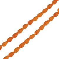 Grânulos corais naturais, Coral natural, Lágrima, laranja, 6x4x4mm, Buraco:Aprox 0.5mm, comprimento Aprox 16 inchaltura, 10vertentespraia/Lot, Aprox 67PCs/Strand, vendido por Lot