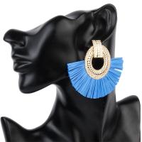 Fashion Fringe Oorbellen, Zinc Alloy, met Rafidah grass, mode sieraden, meer kleuren voor de keuze, Verkocht door pair