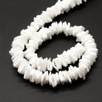 Natural White Shell Perler, du kan DIY, hvid, 5*5*1mm, 50Strands/Bag, Solgt af Bag