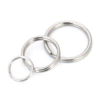 Ruostumaton teräs Split Ring, 304 Stainless Steel, Kestävän, alkuperäinen väri, 50PC/laukku, Myymät laukku