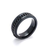 Edelstahl Herren-Fingerring, Geometrisches Muster, schwärzen, verschiedene Größen vorhanden & für den Menschen, Größe:6-13, verkauft von PC