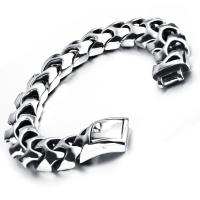 De Armband van mensen, Roestvrij staal, plated, voor de mens, 18mm, Per verkocht Ca 9.05 inch Strand