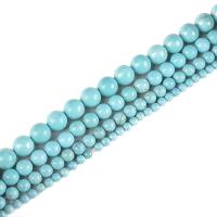 Syntetický Turquoise Korálek, Kolo, lesklý, DIY & různé velikosti pro výběr, modrý, Prodáno za Cca 15 inch Strand