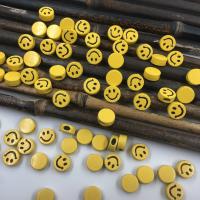 Grânulos de jóias de acrílico, acrilico, enfrentam o sorriso, DIY & esmalte, Mais cores pare escolha, 12x6mm, Buraco:Aprox 4mm, Aprox 850PCs/Bag, vendido por Bag