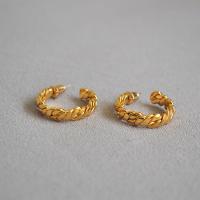 Prás Huggie fonsa Earring, dath an óir plated, do bhean, 20mm, Díolta De réir Péire