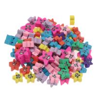 Abalorios de FIMO, Arcilla polimero, Estrella, diferente color y patrón para la elección & Bricolaje, más colores para la opción, 10x10mm, 1000PCs/Bolsa, Vendido por Bolsa