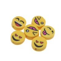 Polimero-Clay-Beads, argilla polimero, Cerchio, DIY, giallo, 10*11*3mm, 2000PC/borsa, Venduto da borsa