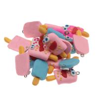 Polymer Clay Hangers, Ice Cream, DIY, gemengde kleuren, 37*16*7mm, 100pC's/Bag, Verkocht door Bag