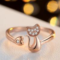 Zinc Alloy Manchet Finger Ring, met Cubic Zirconia, plated, mode sieraden, meer kleuren voor de keuze, Verkocht door PC