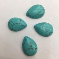 Edelstein Cabochons, Schwarz Vein Türkis, poliert, DIY & verschiedene Größen vorhanden, grün, verkauft von Strang