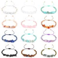 Gemstone Bracelets Seedbead with Natural Gravel plated fashion jewelry & adjustable & for woman Sold By Strand