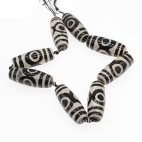 Natural Tibetan Agate Dzi Beads Round DIY white and black 40*16*40mm Sold Per 38 cm Strand