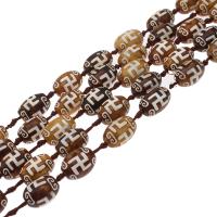 Natuurlijke Tibetaanse Agaat Dzi Beads, ellips, DIY, gemengde kleuren, 8*12mm, Per verkocht 38 cm Strand