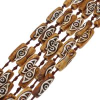 Naturlige tibetanske Agate Dzi Beads, Tibetansk agat, ellipse, du kan DIY, flere farver til valg, 29*11*29mm, Solgt Per 38 cm Strand