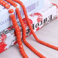 Resin Jewelry Beads Flat Round polished DIY reddish orange Sold By Strand