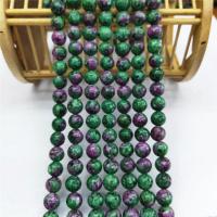 Gemstone šperky Korálky, Ruby v Zoisite, Kolo, lesklý, DIY & různé velikosti pro výběr, zelený, Prodáno By Strand