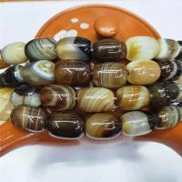 Naturlige Lace Agate perler, blonde agat, Drum, poleret, du kan DIY, kaffe farve, 13x18mm, Ca. 22pc'er/Strand, Solgt af Strand