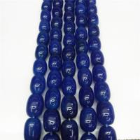 Natuurlijke Blauwe Agaat kralen, Ronde, gepolijst, DIY, dieprode, 13x18mm, Ca 22pC's/Strand, Verkocht door Strand