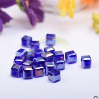 Mode Glasperlen, Glas, Quadrat, plattiert, DIY, keine, 6x6mm, 50PCs/Tasche, verkauft von Tasche