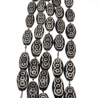 Naturlige tibetanske Agate Dzi Beads, Tibetansk agat, ellipse, du kan DIY, flere farver til valg, 41*22*12mm, Solgt Per 38 cm Strand